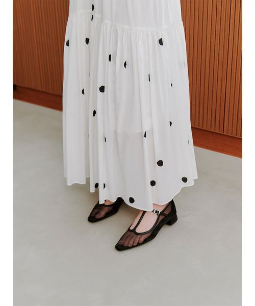 SNIDEL（スナイデル）の「ギャザーフレアスカート（スカート・レディース・ホワイト/イエロー/ドット・1/0）」の22枚目の写真