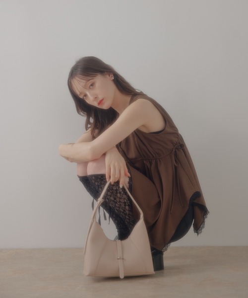 ECREL（エクレール）の「ベルトフラップミニバッグ（ショルダーバッグ・レディース・ベビーピンク/ブラウン・FREE）」の9枚目の写真