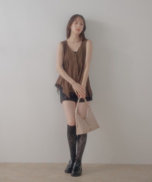 ECREL（エクレール）の「ベルトフラップミニバッグ（ショルダーバッグ・レディース・ベビーピンク/ブラウン・FREE）」の10枚目の写真