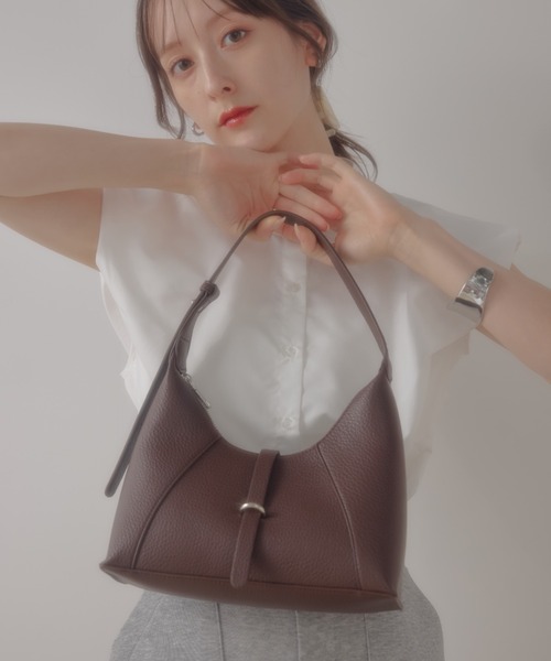 ECREL（エクレール）の「ベルトフラップミニバッグ（ショルダーバッグ・レディース・ベビーピンク/ブラウン・FREE）」の15枚目の写真