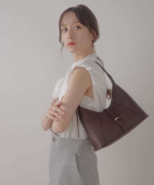 ECREL（エクレール）の「ベルトフラップミニバッグ（ショルダーバッグ・レディース・ベビーピンク/ブラウン・FREE）」の16枚目の写真