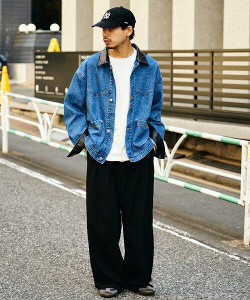 CIAOPANIC TYPY（チャオパニックティピー）の「【ユニセックス】レザーカラーウエスタンデニムジャケット/セットアップアイテムあり（デニムジャケット・メンズ・ブルー/ベージュ/ブラック・LARGE/MEDIUM）」の8枚目の写真