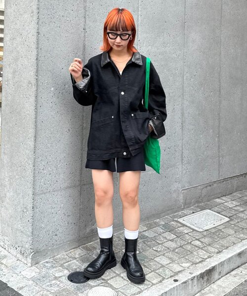 CIAOPANIC TYPY（チャオパニックティピー）の「【ユニセックス】レザーカラーウエスタンデニムジャケット/セットアップアイテムあり（デニムジャケット・メンズ・ブルー/ベージュ/ブラック・LARGE/MEDIUM）」の13枚目の写真