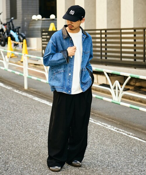 CIAOPANIC TYPY（チャオパニックティピー）の「【ユニセックス】レザーカラーウエスタンデニムジャケット/セットアップアイテムあり（デニムジャケット・メンズ・ブルー/ベージュ/ブラック・LARGE/MEDIUM）」の15枚目の写真