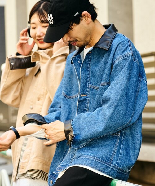 らんくん着用似 DIESELレザー風デニムジャケット y2k デニムジャケット - 90s ブラックトラックジャケット | カルバン