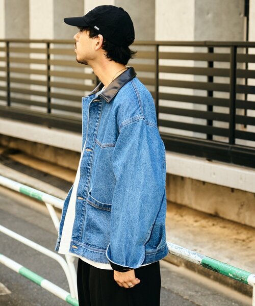 CIAOPANIC TYPY（チャオパニックティピー）の「【ユニセックス】レザーカラーウエスタンデニムジャケット/セットアップアイテムあり（デニムジャケット・メンズ・ブルー/ベージュ/ブラック・LARGE/MEDIUM）」の19枚目の写真