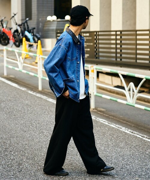 CIAOPANIC TYPY（チャオパニックティピー）の「【ユニセックス】レザーカラーウエスタンデニムジャケット/セットアップアイテムあり（デニムジャケット・メンズ・ブルー/ベージュ/ブラック・LARGE/MEDIUM）」の22枚目の写真