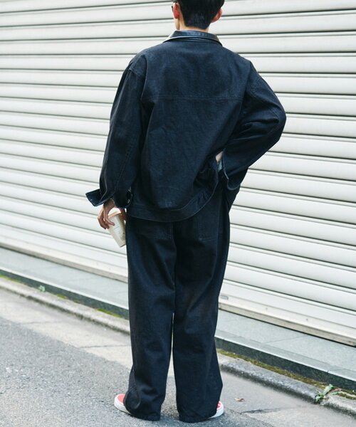 セール】【ユニセックス】レザーカラーウエスタンデニムジャケット