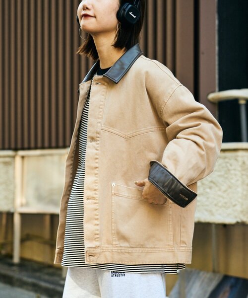 ふ*づ様 CIAOPANIC デニム セットアップ セール】【ユニセックス】レザーカラーウエスタンデニム