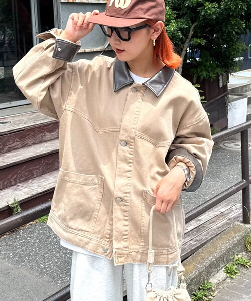 ふ*づ様 CIAOPANIC デニム セットアップ セール】【ユニセックス】レザーカラーウエスタンデニム