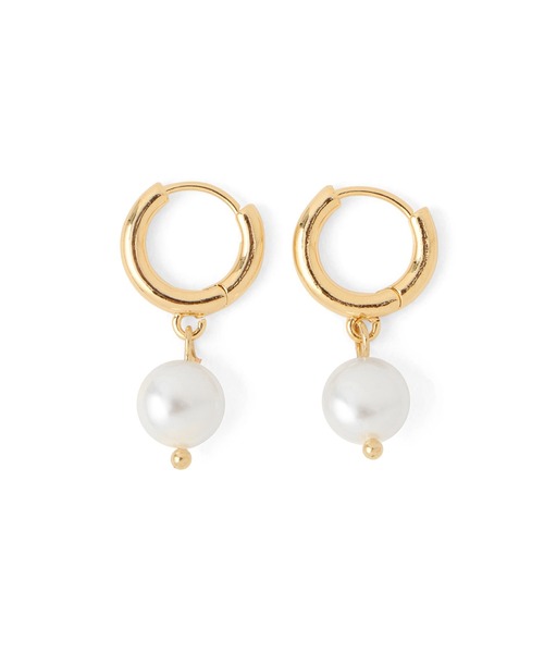 le cercle ADAM ET ROPE'（ルセルクルアダムエロペ）の「パールフープピアス（ピアス（両耳用）・レディース・シルバー/ゴールド・FREE）」の4枚目の写真