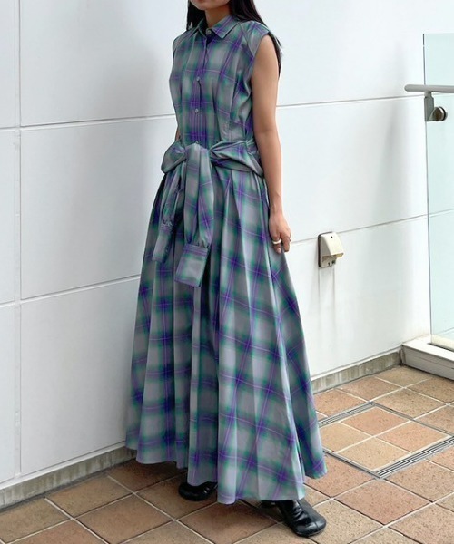 3WAY OMBRE CHECK FLARE DRESS（ワンピース）｜Ameri（アメリ