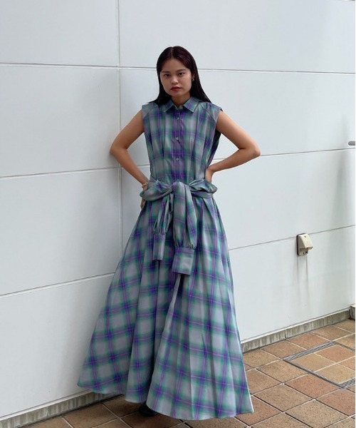 ワンピース AMERI SMOKE FLOWER FLARE DRESS SMOKE FLOWER FLARE DRESS