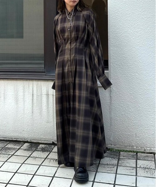 3WAY OMBRE CHECK FLARE DRESS（ワンピース）｜Ameri（アメリ