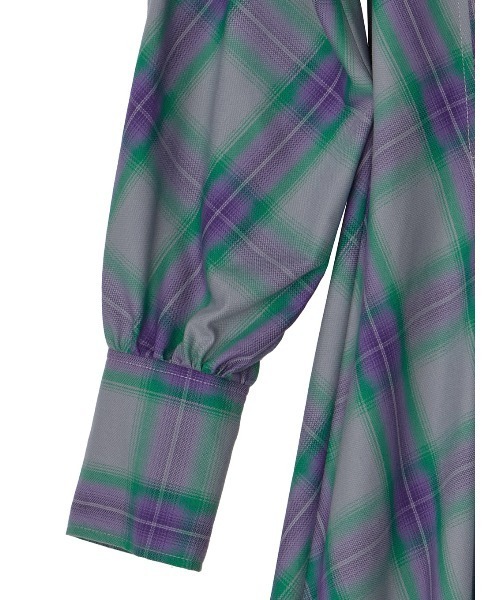 Ameri(アメリ)の「3WAY OMBRE CHECK FLARE DRESS(ワンピース・レディース・グレー/ブラウン・MEDIUM/SMALL)」の14枚目の写真