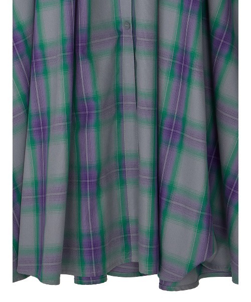 Ameri(アメリ)の「3WAY OMBRE CHECK FLARE DRESS(ワンピース・レディース・グレー/ブラウン・MEDIUM/SMALL)」の8枚目の写真