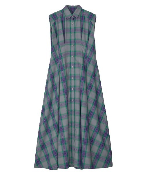 セール】3WAY OMBRE CHECK FLARE DRESS（ワンピース）｜Ameri（アメリ