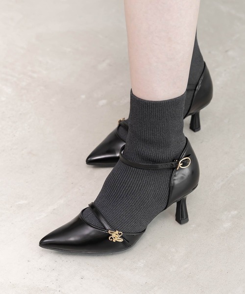 セール】パンプスライクニットドッキングブーツ（ブーツ）｜RANDA