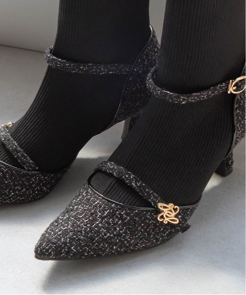 RANDA（ランダ）の「パンプスライクニットドッキングブーツ（ブーツ・レディース・グレー/ブラック/グレイッシュベージュ・M/L/LL/S）」の4枚目の写真