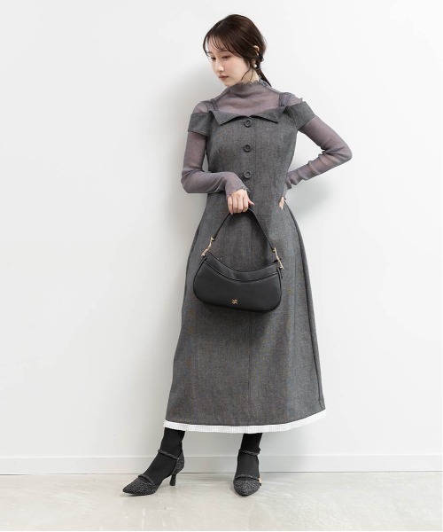 RANDA（ランダ）の「パンプスライクニットドッキングブーツ（ブーツ・レディース・グレー/ブラック/グレイッシュベージュ・M/L/LL/S）」の10枚目の写真