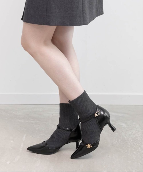 RANDA（ランダ）の「パンプスライクニットドッキングブーツ（ブーツ・レディース・グレー/ブラック/グレイッシュベージュ・M/L/LL/S）」の15枚目の写真