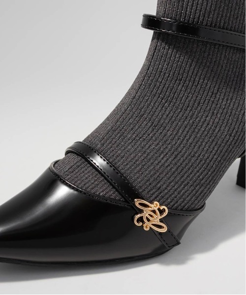 セール】パンプスライクニットドッキングブーツ（ブーツ）｜RANDA