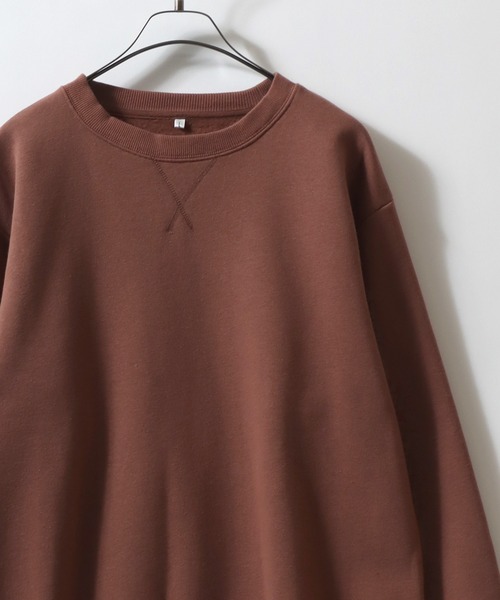ANPAS(アンパス)の「Organic Cotton Fleece Lining SweatShirt/オーガニックコットン 裏起毛 スウェット トレーナー メンズ レディース(スウェット・メンズ・ホワイト/マスタード/ネイビー/ブラック/オリーブ/グレー/アッシュブラウン/ブルー・M/L/LL)」の4枚目の写真