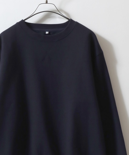 ANPAS(アンパス)の「Organic Cotton Fleece Lining SweatShirt/オーガニックコットン 裏起毛 スウェット トレーナー メンズ レディース(スウェット・メンズ・ホワイト/マスタード/ネイビー/ブラック/オリーブ/グレー/アッシュブラウン/ブルー・M/L/LL)」の6枚目の写真
