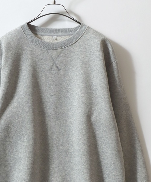 ANPAS(アンパス)の「Organic Cotton Fleece Lining SweatShirt/オーガニックコットン 裏起毛 スウェット トレーナー メンズ レディース(スウェット・メンズ・ホワイト/マスタード/ネイビー/ブラック/オリーブ/グレー/アッシュブラウン/ブルー・M/L/LL)」の1枚目の写真