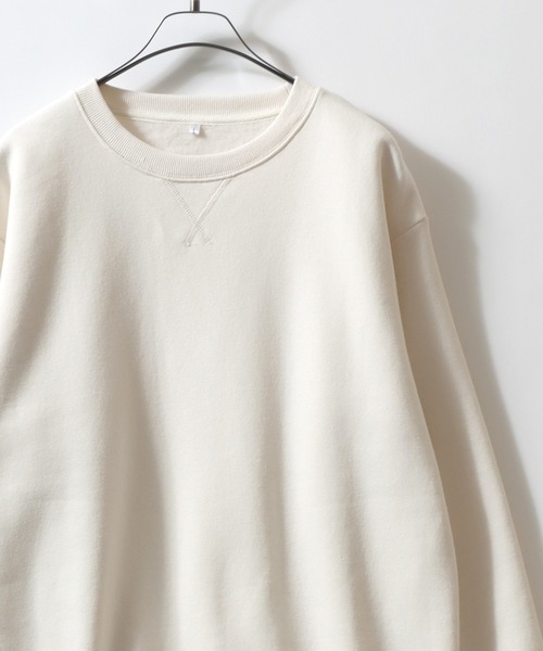 ANPAS(アンパス)の「Organic Cotton Fleece Lining SweatShirt/オーガニックコットン 裏起毛 スウェット トレーナー メンズ レディース(スウェット・メンズ・ホワイト/マスタード/ネイビー/ブラック/オリーブ/グレー/アッシュブラウン/ブルー・M/L/LL)」の2枚目の写真