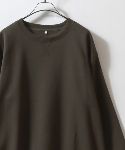 ANPAS(アンパス)の「Organic Cotton Fleece Lining SweatShirt/オーガニックコットン 裏起毛 スウェット トレーナー メンズ レディース(スウェット・メンズ・ホワイト/マスタード/ネイビー/ブラック/オリーブ/グレー/アッシュブラウン/ブルー・M/L/LL)」の5枚目の写真
