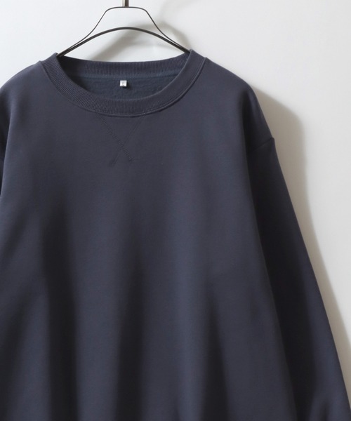 ANPAS(アンパス)の「Organic Cotton Fleece Lining SweatShirt/オーガニックコットン 裏起毛 スウェット トレーナー メンズ レディース(スウェット・メンズ・ホワイト/マスタード/ネイビー/ブラック/オリーブ/グレー/アッシュブラウン/ブルー・M/L/LL)」の7枚目の写真