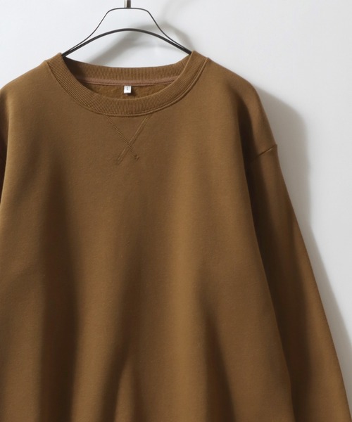 ANPAS(アンパス)の「Organic Cotton Fleece Lining SweatShirt/オーガニックコットン 裏起毛 スウェット トレーナー メンズ レディース(スウェット・メンズ・ホワイト/マスタード/ネイビー/ブラック/オリーブ/グレー/アッシュブラウン/ブルー・M/L/LL)」の8枚目の写真