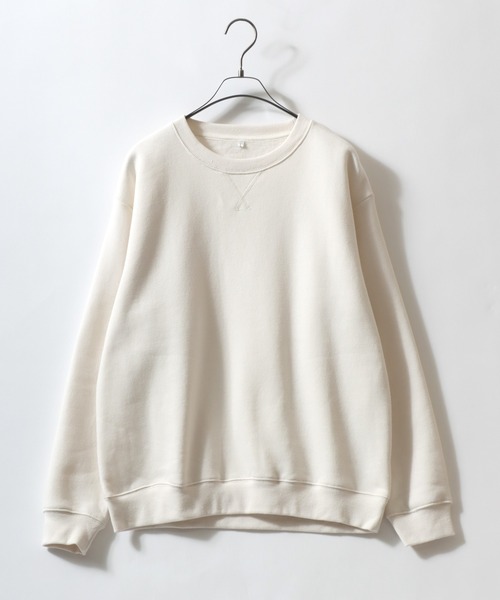 ANPAS(アンパス)の「Organic Cotton Fleece Lining SweatShirt/オーガニックコットン 裏起毛 スウェット トレーナー メンズ レディース(スウェット・メンズ・ホワイト/マスタード/ネイビー/ブラック/オリーブ/グレー/アッシュブラウン/ブルー・M/L/LL)」の9枚目の写真