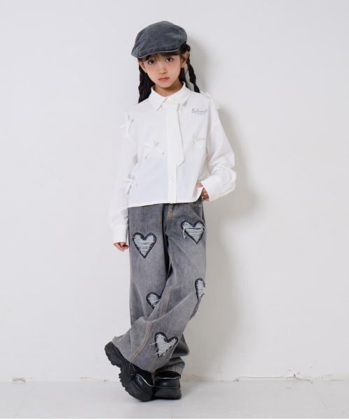 by LOVEiT（バイラビット）の「タイつきリボンブラウス（シャツ/ブラウス・キッズ・オフホワイト/ブルー・140cm/150cm/120cm/130cm/160cm）」の7枚目の写真