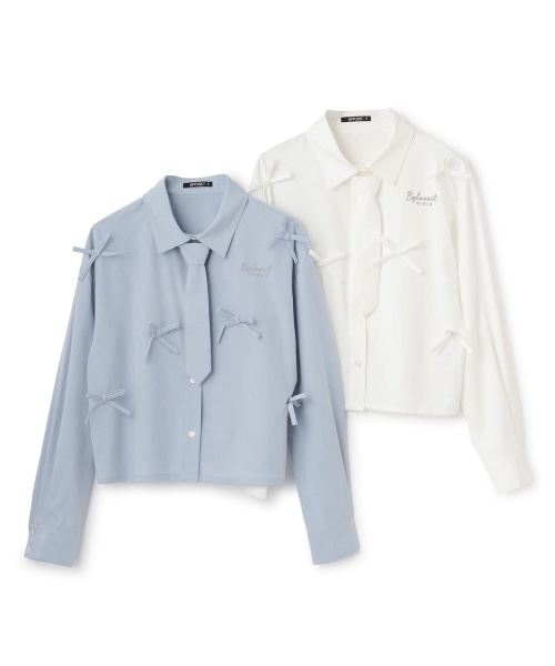 by LOVEiT（バイラビット）の「タイつきリボンブラウス（シャツ/ブラウス・キッズ・オフホワイト/ブルー・140cm/150cm/120cm/130cm/160cm）」の9枚目の写真
