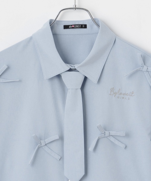by LOVEiT（バイラビット）の「タイつきリボンブラウス（シャツ/ブラウス・キッズ・オフホワイト/ブルー・140cm/150cm/120cm/130cm/160cm）」の13枚目の写真