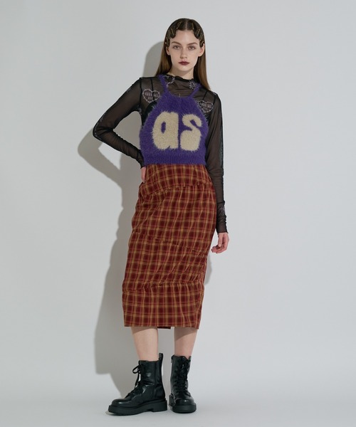 anna sui nyc(アナ スイ エヌ ワイ シー)の「チェックシャーリングスカート(スカート・レディース・ブルー/ブラウン・FREE)」の18枚目の写真