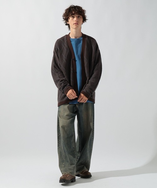 niko and...（ニコアンド）の「ジオメ柄ニットVネックカーディガン（カーディガン/ボレロ・メンズ・ダークブラウン/ネイビー/ブラック/グリーン・MEDIUM/LARGE）」の21枚目の写真