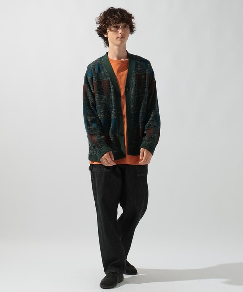 niko and...（ニコアンド）の「ジオメ柄ニットVネックカーディガン（カーディガン/ボレロ・メンズ・ダークブラウン/ネイビー/ブラック/グリーン・MEDIUM/LARGE）」の14枚目の写真