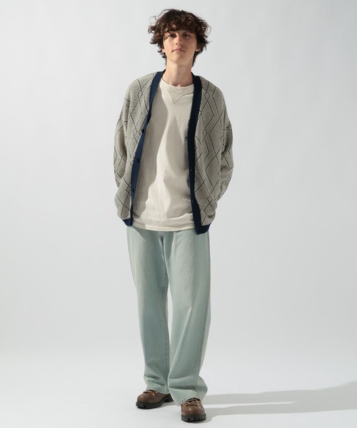 niko and...（ニコアンド）の「ジオメ柄ニットVネックカーディガン（カーディガン/ボレロ・メンズ・ダークブラウン/ネイビー/ブラック/グリーン・MEDIUM/LARGE）」の7枚目の写真