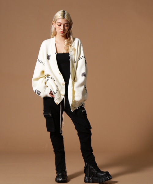 DANKE SCHON（ダンケシェーン）の「DankeSchon/ダンケシェーン/HAND STITCH KNIT CARDIGAN（カーディガン/ボレロ・レディース・ブラック/ホワイト・M/L/S）」の9枚目の写真