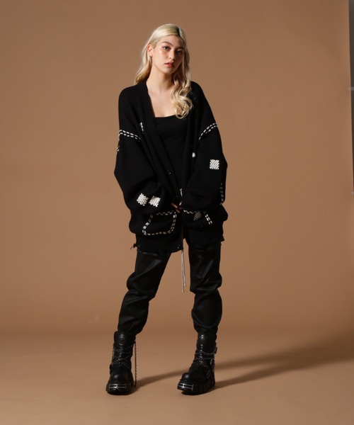 DANKE SCHON（ダンケシェーン）の「DankeSchon/ダンケシェーン/HAND STITCH KNIT CARDIGAN（カーディガン/ボレロ・レディース・ブラック/ホワイト・M/L/S）」の20枚目の写真