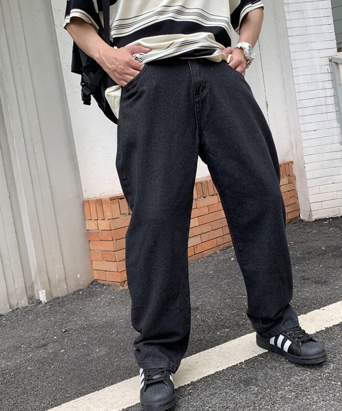 ARCADE(アーケード)の「ルーズストレートデニムパンツ ジーンズ ビンテージウォッシュ -ARCADE Limited Line-(デニムパンツ・メンズ・ブラック/ライトブルー/チャコールグレー/ブルー・M/L/XL)」の3枚目の写真