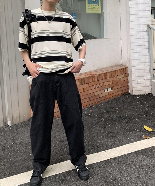 ARCADE(アーケード)の「ルーズストレートデニムパンツ ジーンズ ビンテージウォッシュ -ARCADE Limited Line-(デニムパンツ・メンズ・ブラック/ライトブルー/チャコールグレー/ブルー・M/L/XL)」の13枚目の写真