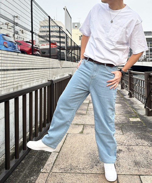 ARCADE(アーケード)の「ルーズストレートデニムパンツ ジーンズ ビンテージウォッシュ -ARCADE Limited Line-(デニムパンツ・メンズ・ブラック/ライトブルー/チャコールグレー/ブルー・M/L/XL)」の15枚目の写真