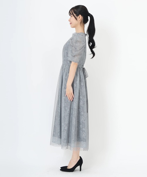 STRAWBERRY-FIELDS(ストロベリーフィールズ)の「ドットパルフェ_ドットチュールレイヤードドレス(ドレス・レディース・グレイッシュブルー/ブラック・2)」の6枚目の写真