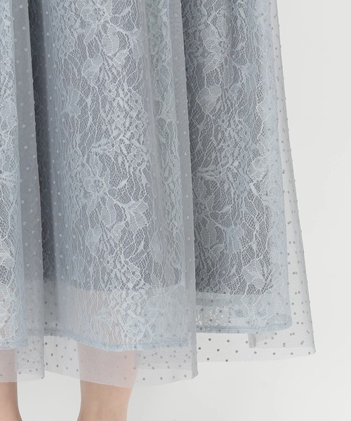 STRAWBERRY-FIELDS(ストロベリーフィールズ)の「ドットパルフェ_ドットチュールレイヤードドレス(ドレス・レディース・グレイッシュブルー/ブラック・2)」の10枚目の写真