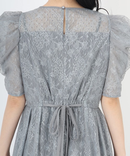 STRAWBERRY-FIELDS(ストロベリーフィールズ)の「ドットパルフェ_ドットチュールレイヤードドレス(ドレス・レディース・グレイッシュブルー/ブラック・2)」の8枚目の写真