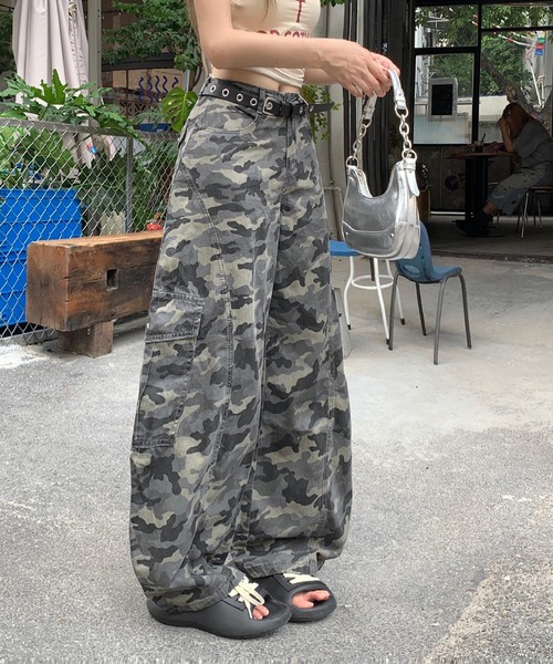 HOOK】for girls カモフラ柄バルーンカーゴパンツ / ビッグ